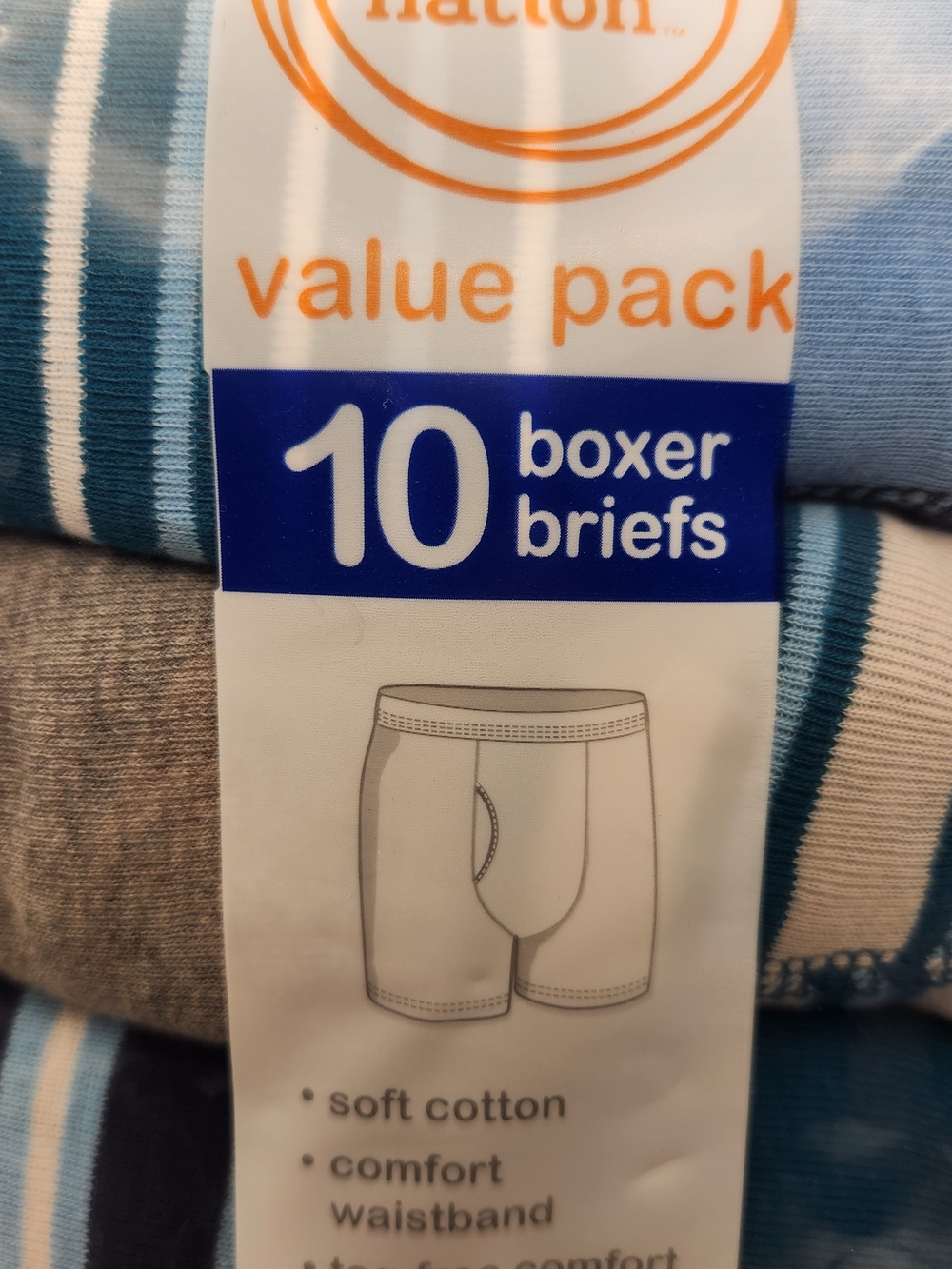 wonder nation Boys' 10-Pack Boxer Briefs – Blue, Light Blue, Gray Mix - Picture 2 of 5
